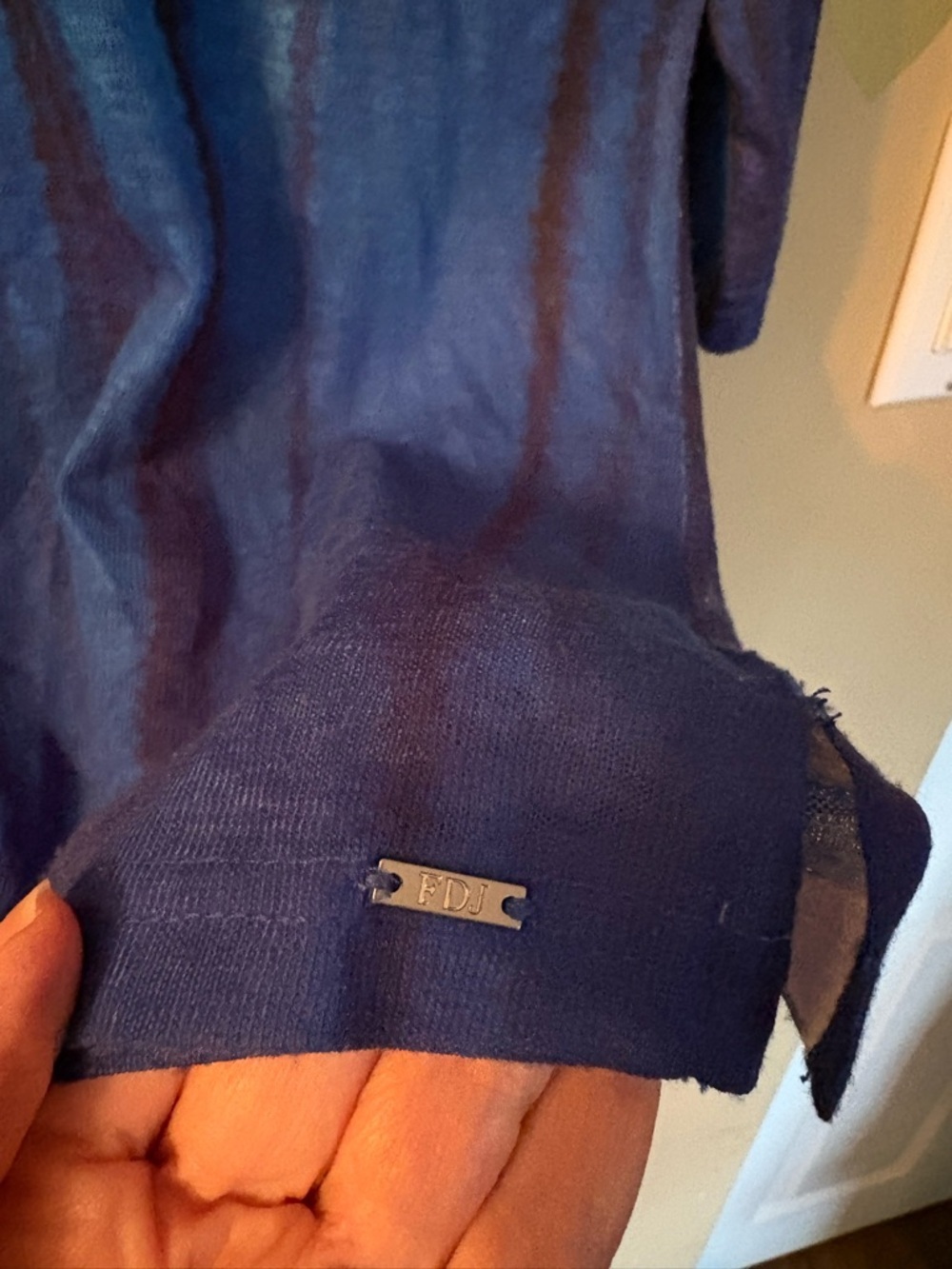 FDJ Ombre Forest Print 3/4 Sleeve Knit Top - Picture 8 of 9